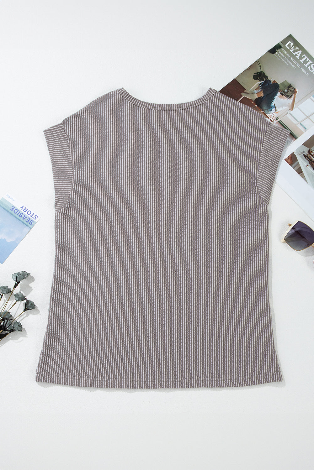 Canton Twisted Ribbed Textured Plain T Shirt
