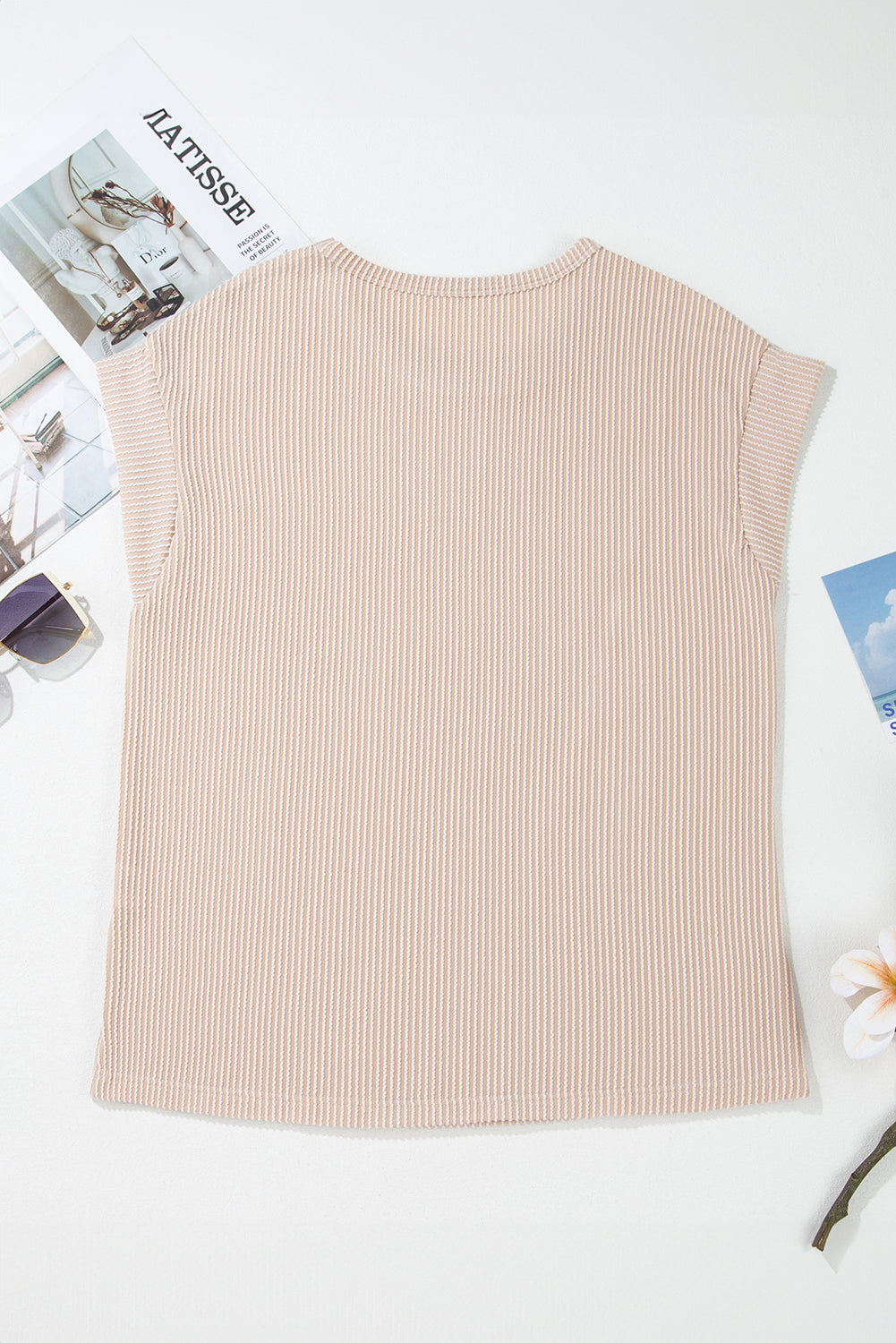 Canton Twisted Ribbed Textured Plain T Shirt