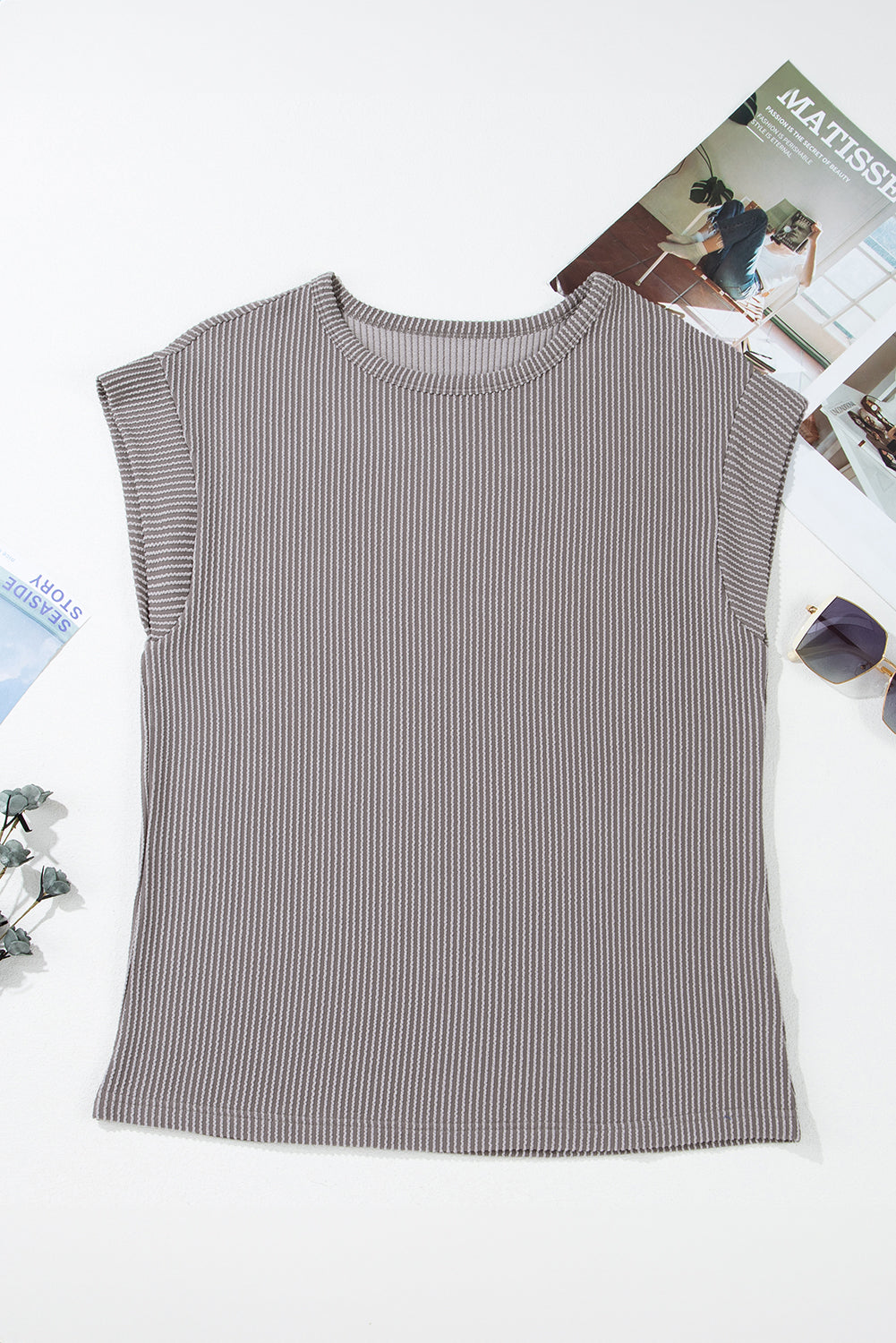 Canton Twisted Ribbed Textured Plain T Shirt