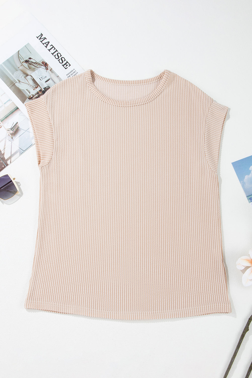 Canton Twisted Ribbed Textured Plain T Shirt